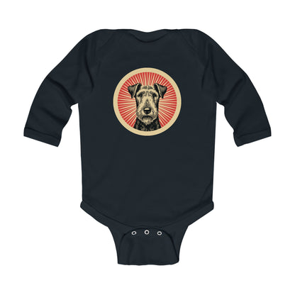 Airedale Terrier Long Sleeve Bodysuit for Infants