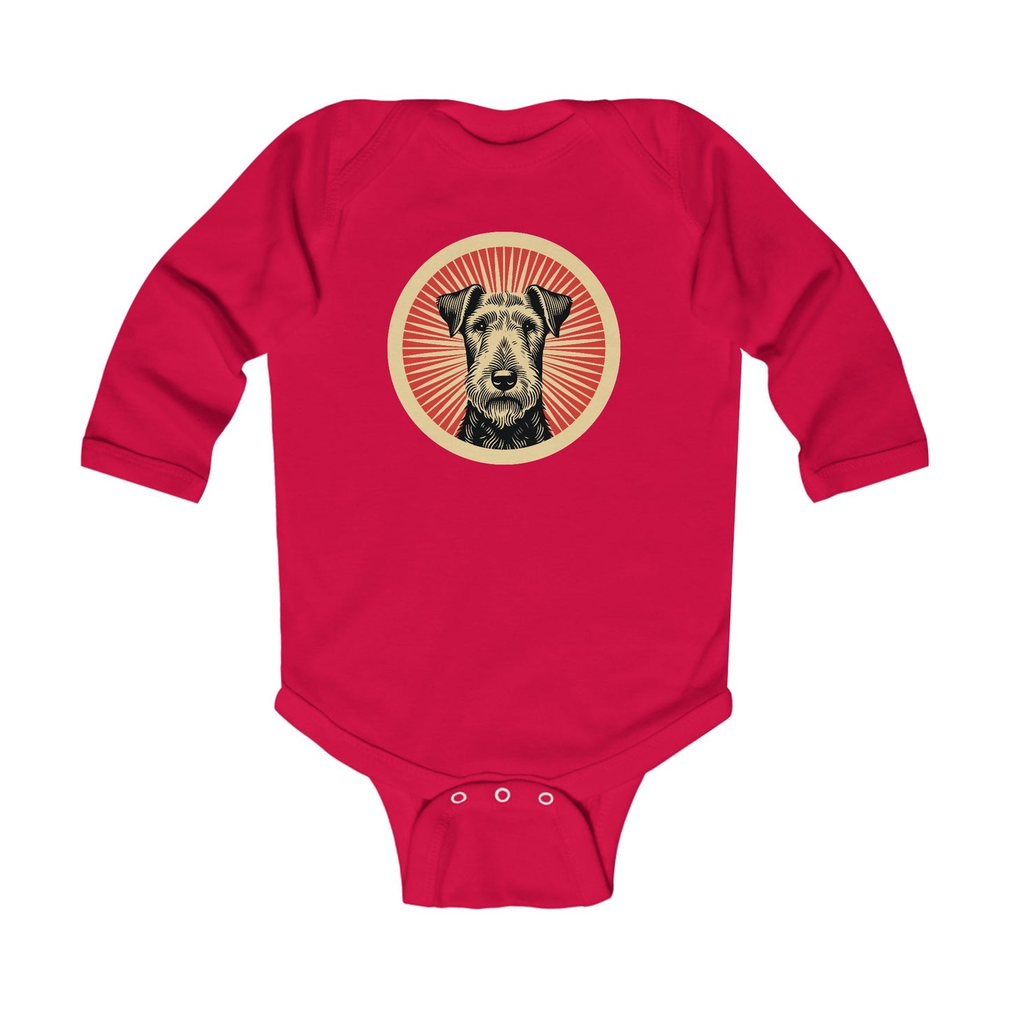 Airedale Terrier Long Sleeve Bodysuit for Infants