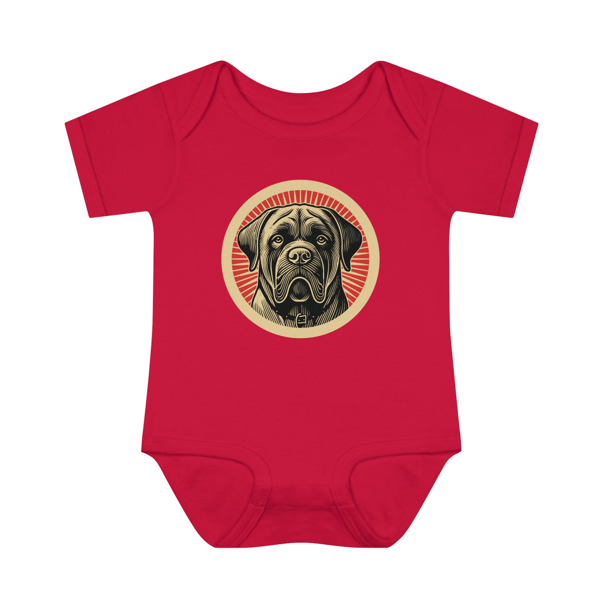 Mastiff Baby Bodysuit — Red