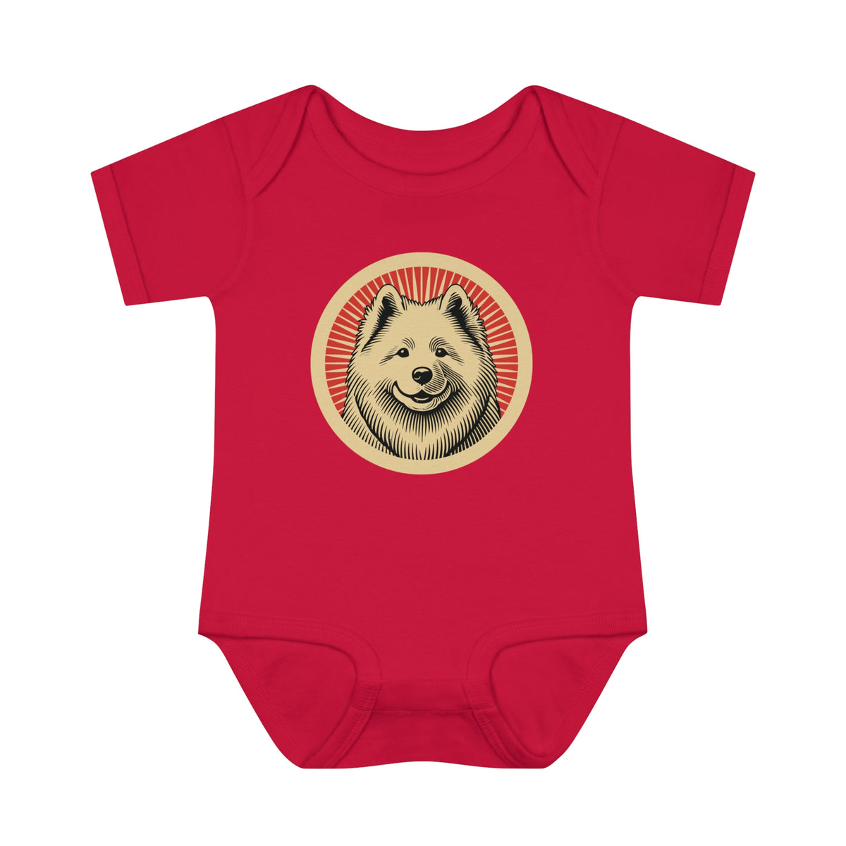 Samoyed Baby Bodysuit — Red