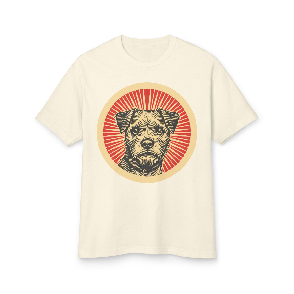 Border Terrier Heavyweight Tee — Faded Cream