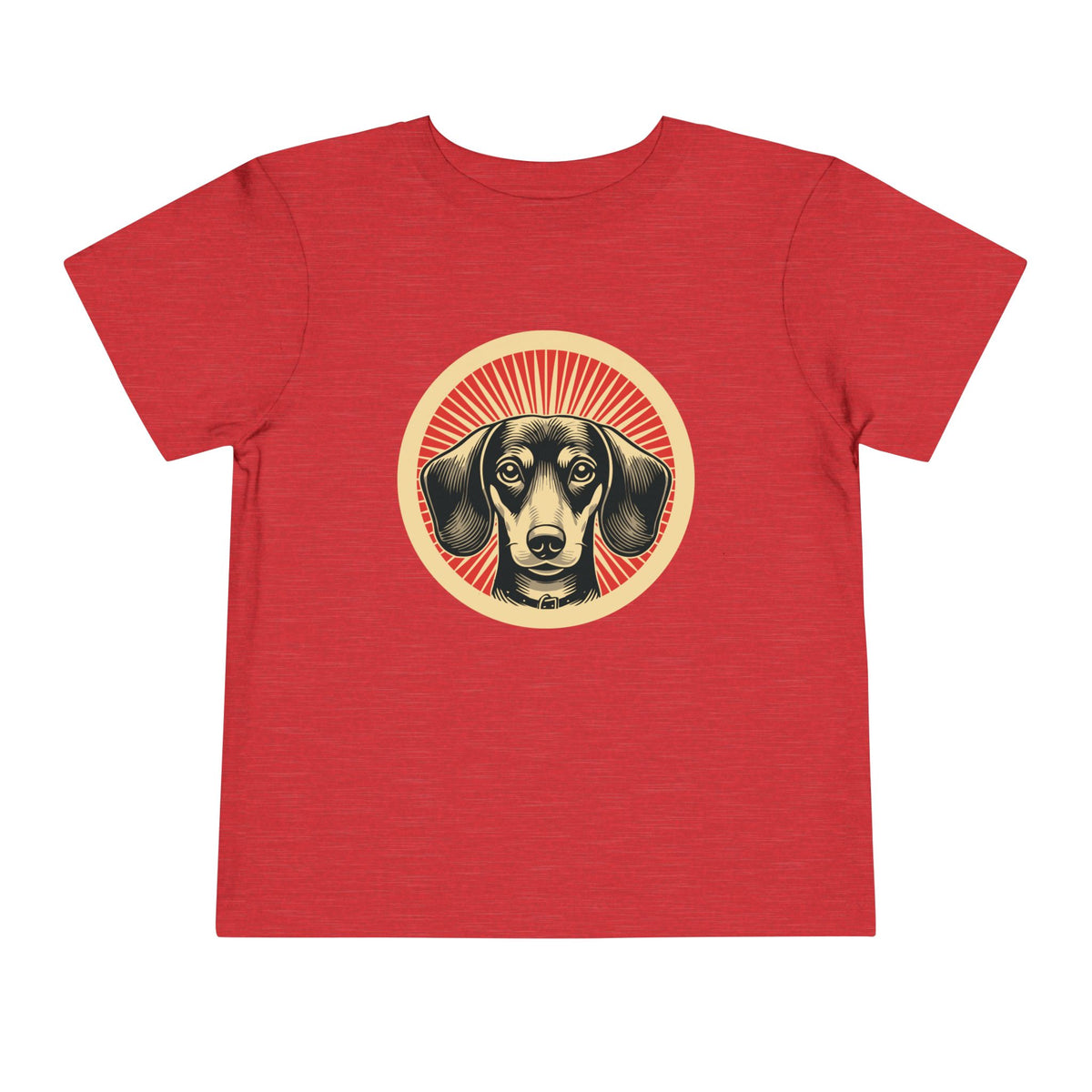 Dachshund Toddler Tee — Heather Red