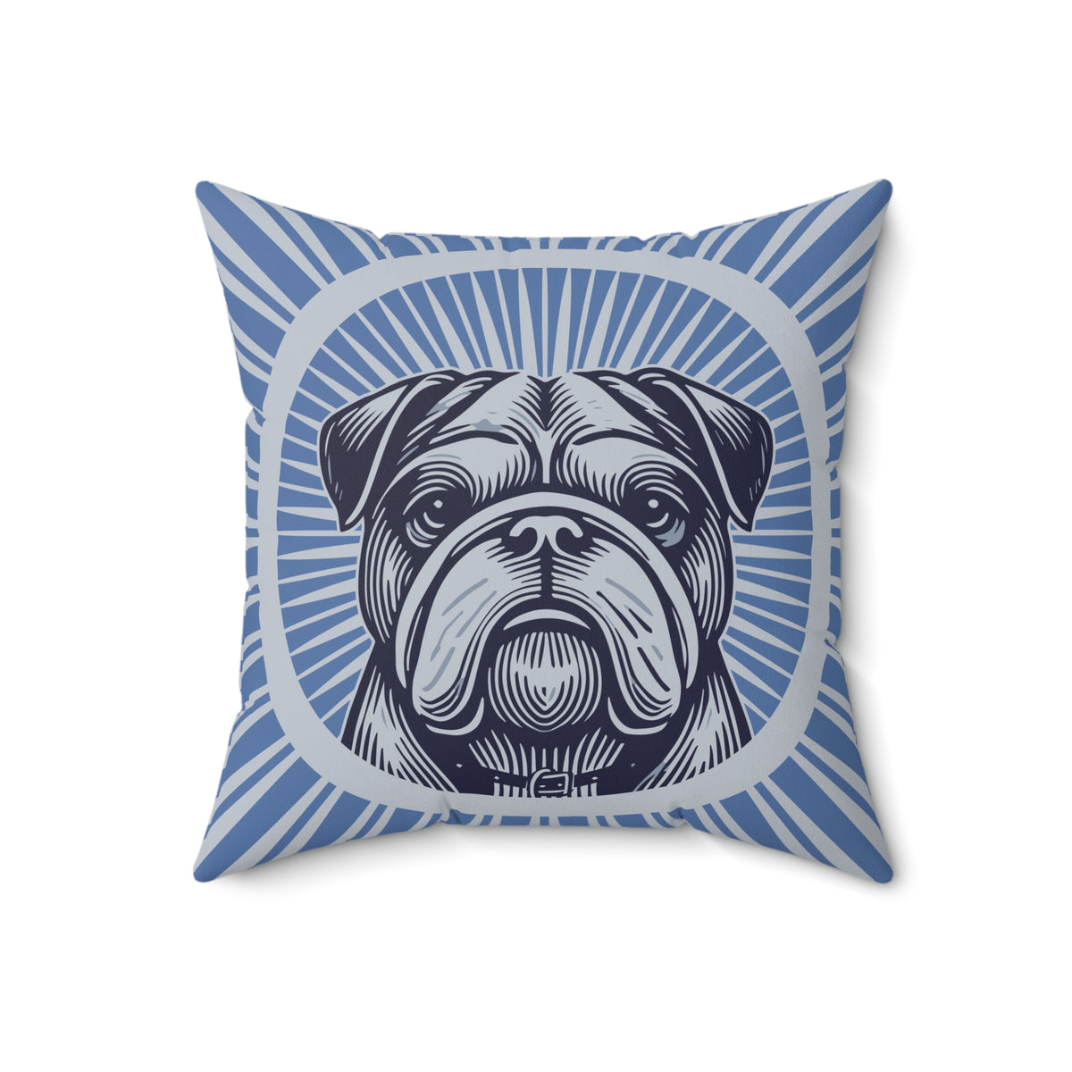 Bulldog Pillow — 18" × 18"