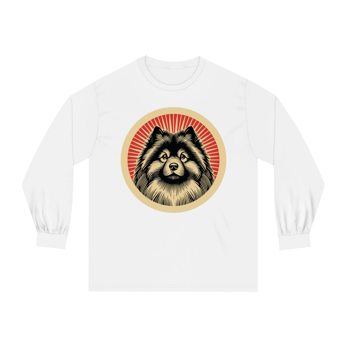 Keeshond Long Sleeve Tee — White