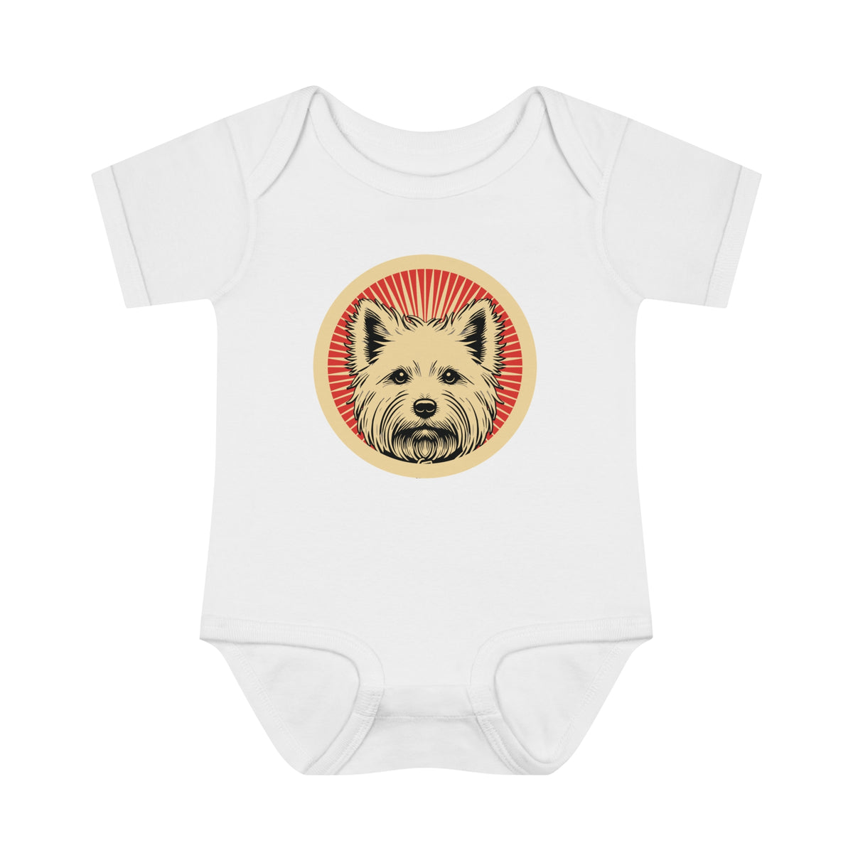 West Highland White Terrier Baby Bodysuit — White
