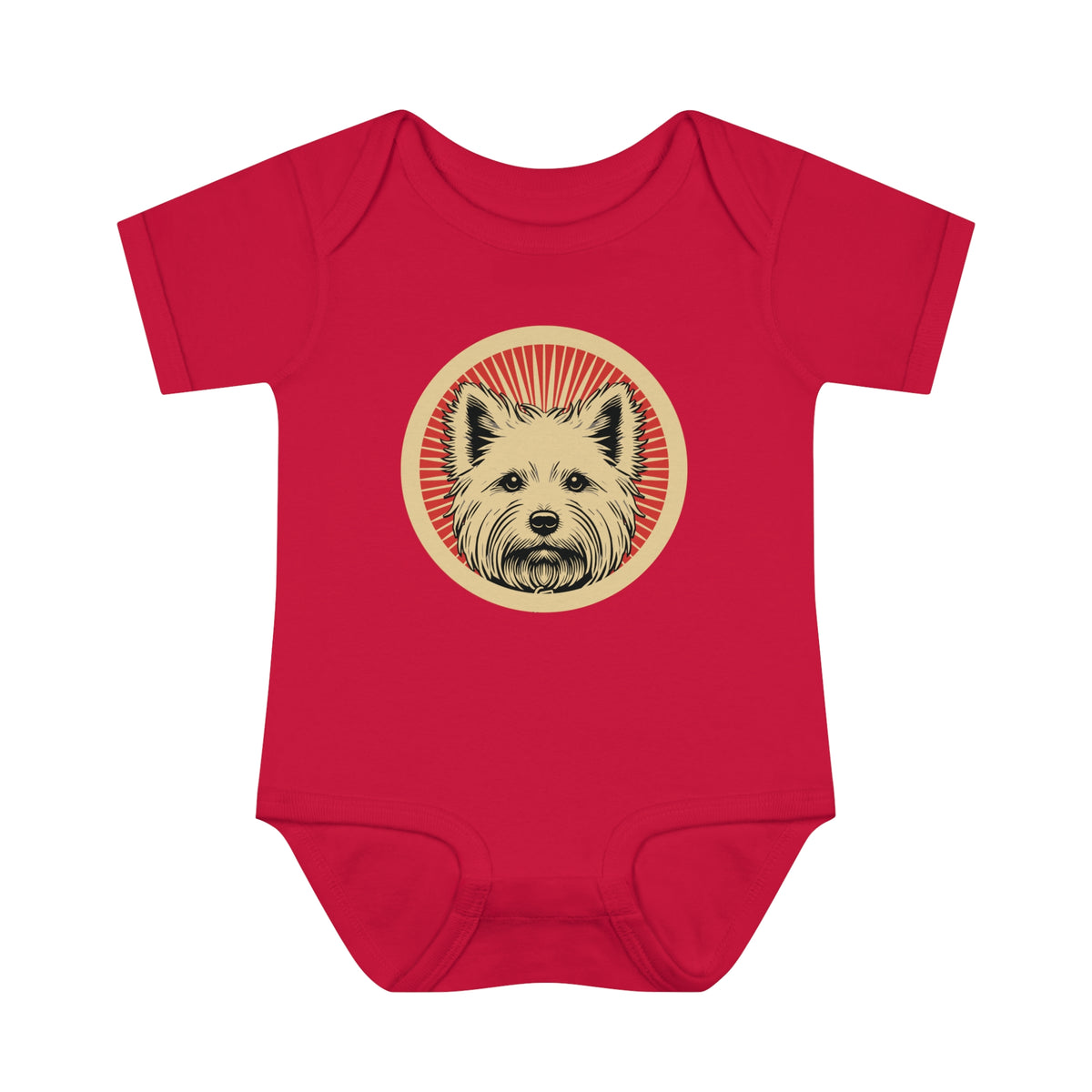 West Highland White Terrier Baby Bodysuit — Red