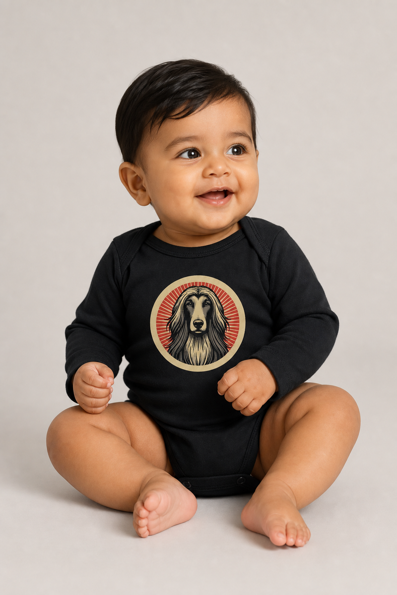 Afghan Hound Sleeved Bodysuit