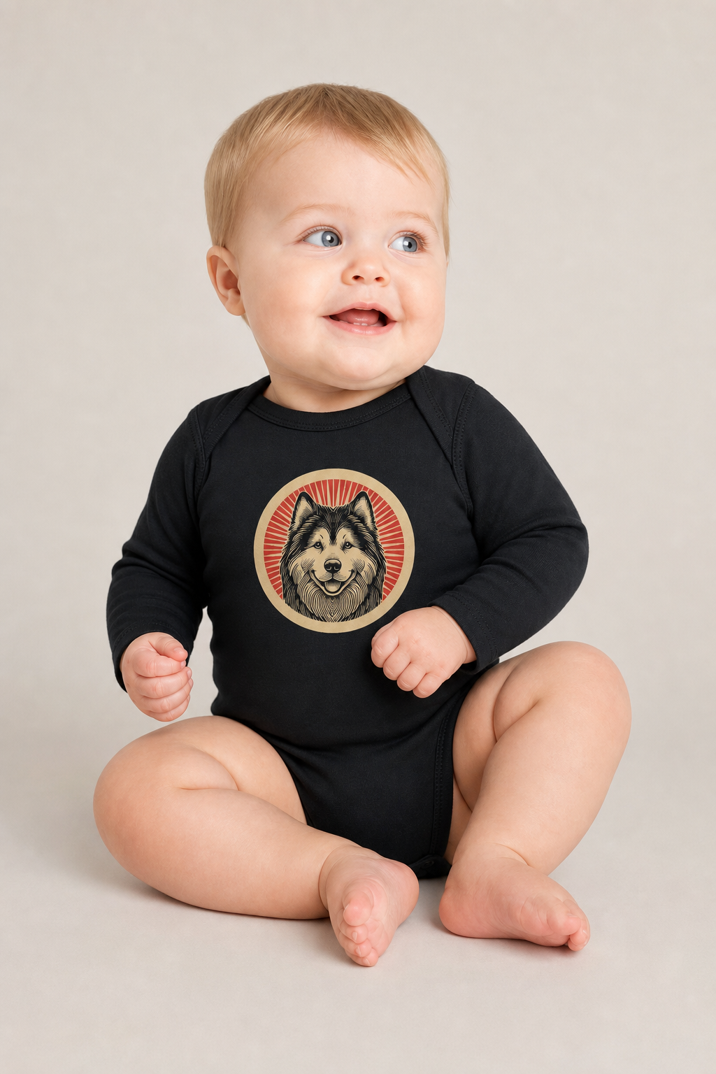 Alaskan Malamute Sleeved Bodysuit
