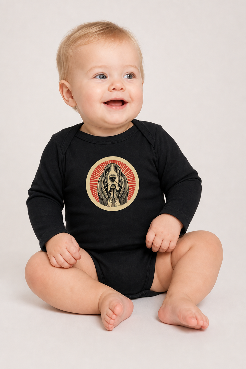 Basset Hound Sleeved Bodysuit