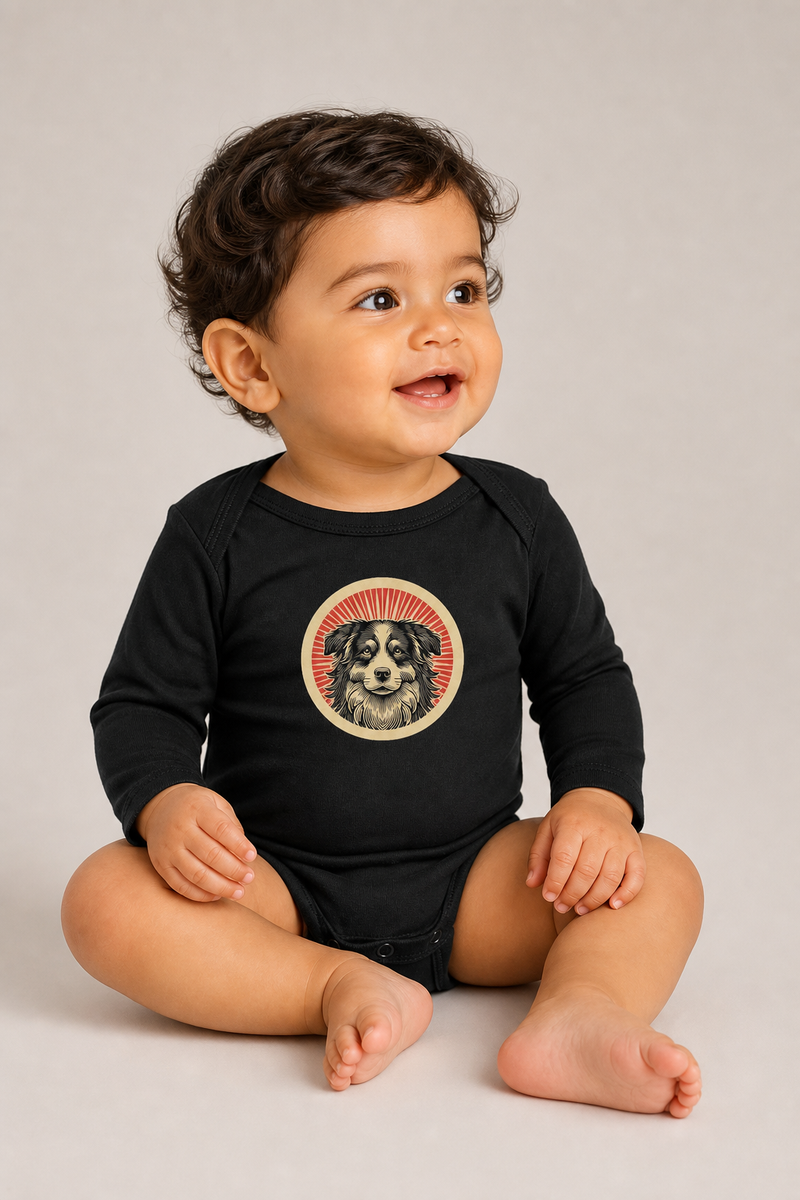 Border Collie Sleeved Bodysuit
