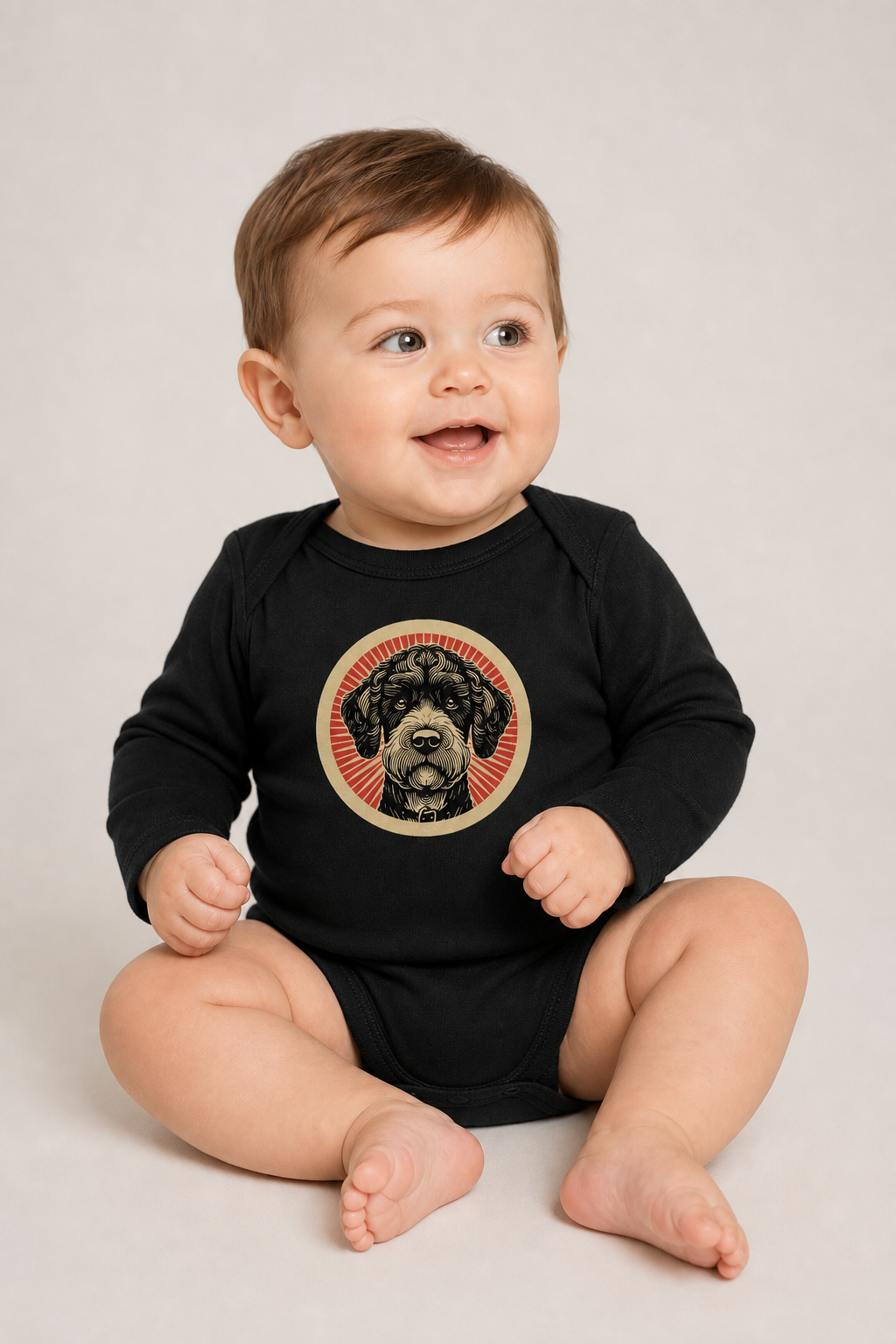 Boxerdoodle Sleeved Bodysuit