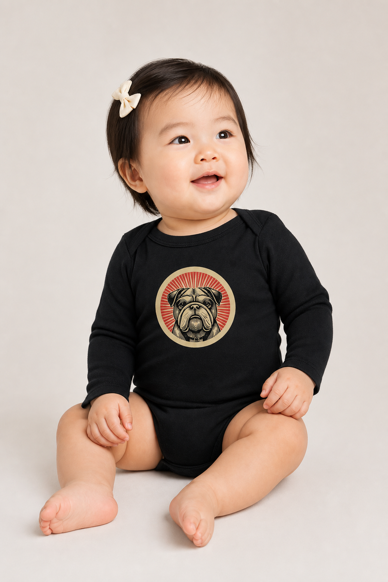 Bulldog Sleeved Bodysuit