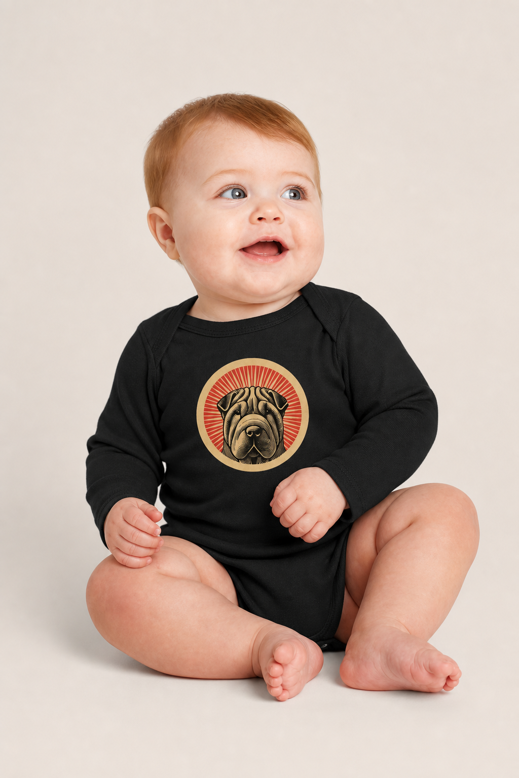 Chinese Shar-Pei Sleeved Bodysuit