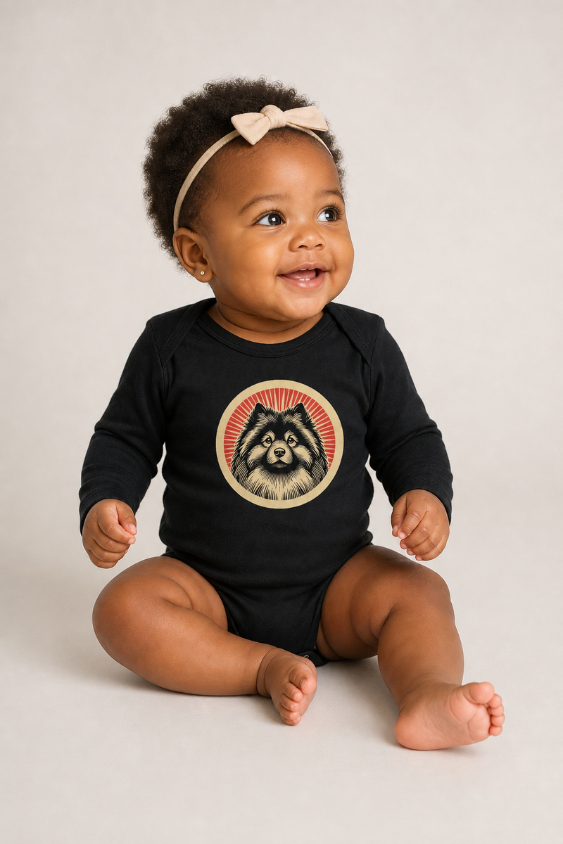 Keeshond Sleeved Bodysuit
