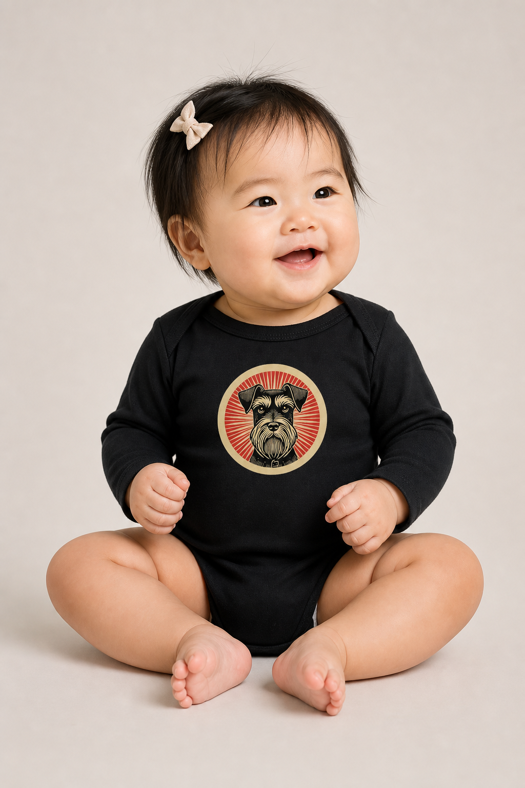 Miniature Schnauzer Sleeved Bodysuit