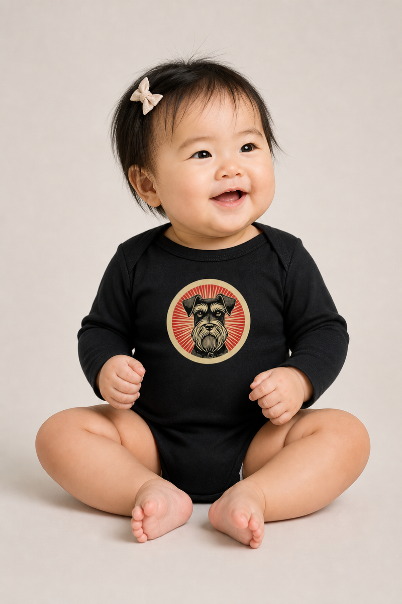Miniature Schnauzer Sleeved Bodysuit