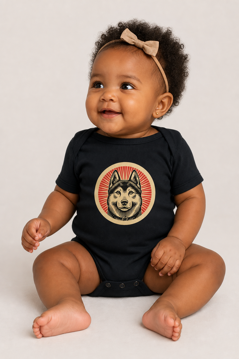 Norwegian Elkhound Baby Bodysuit