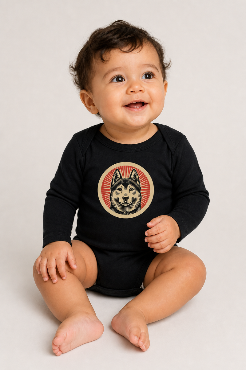 Norwegian Elkhound Sleeved Bodysuit