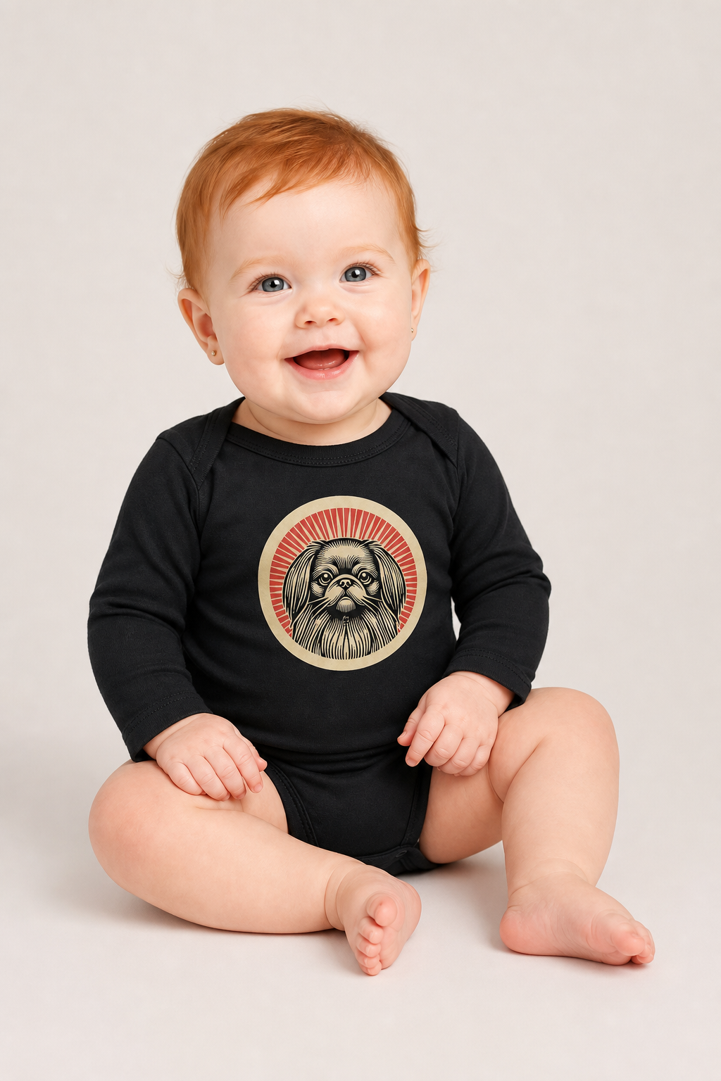 Pekingese Sleeved Bodysuit