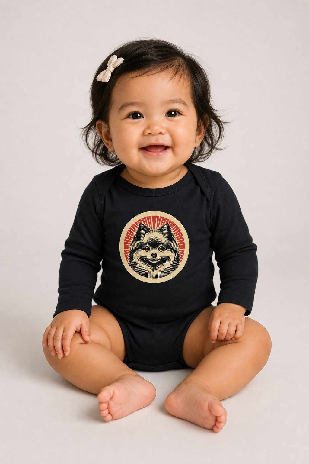 Pomeranian Sleeved Bodysuit