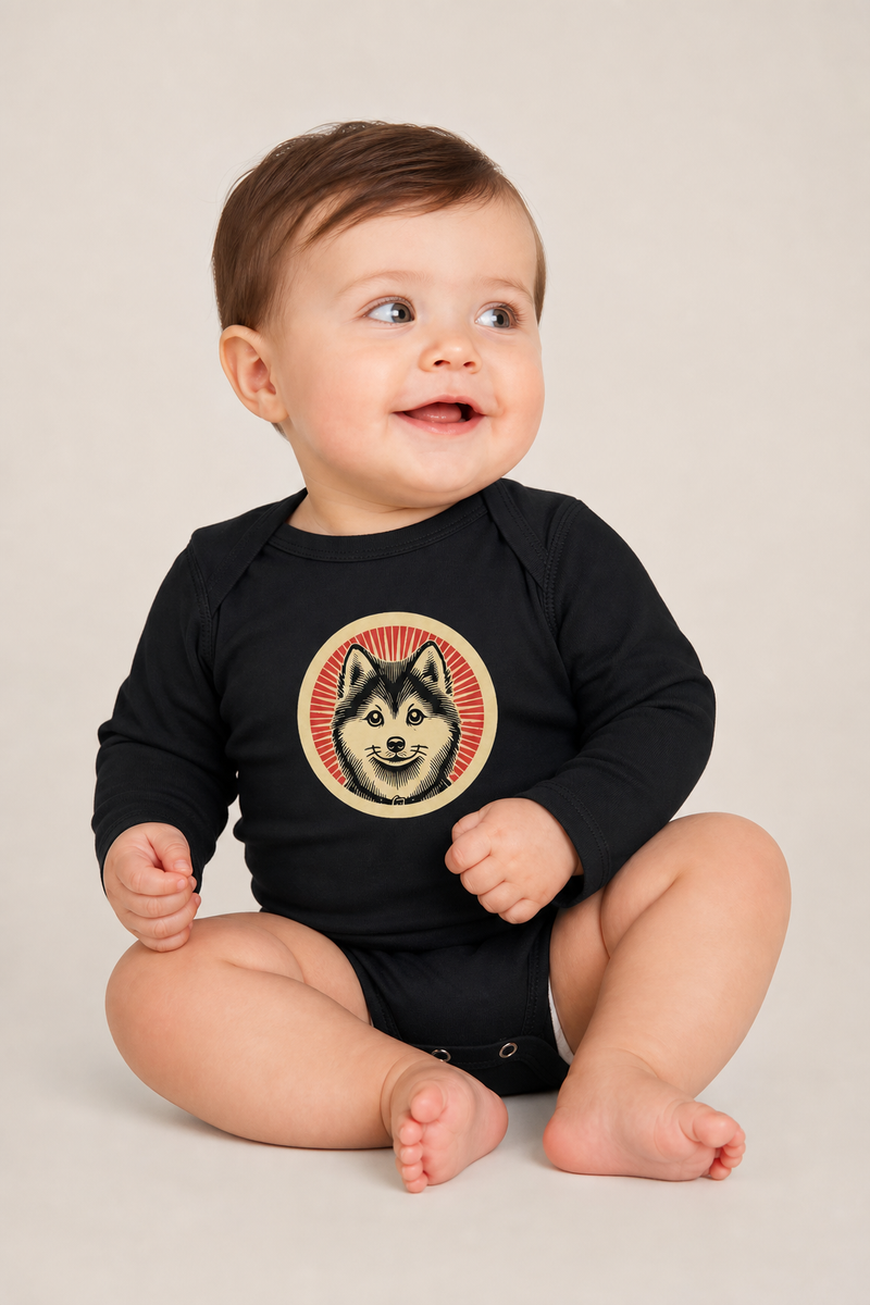 Pomsky Sleeved Bodysuit