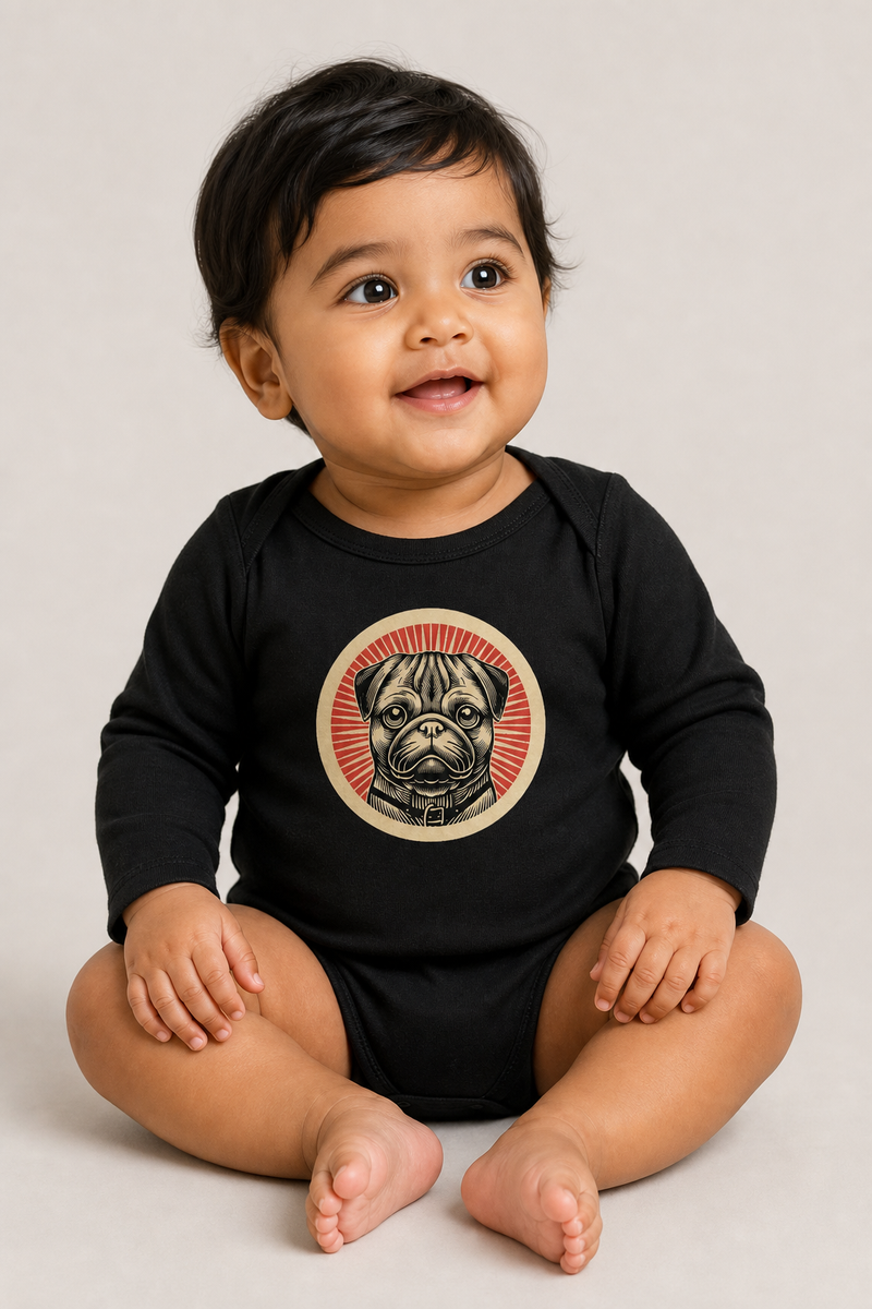 Pug Sleeved Bodysuit