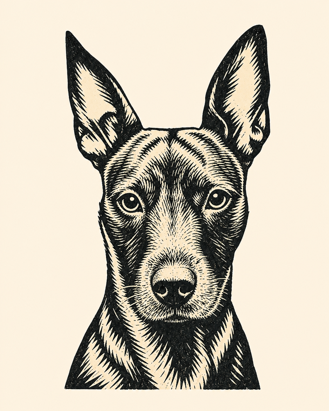 Woodcut portrait